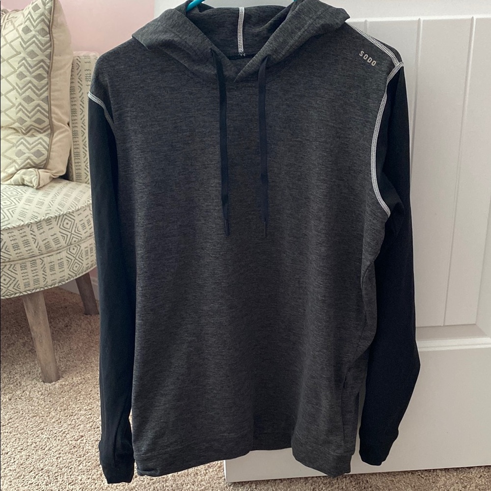 SODO Charcoal and Black Men's Hoodie